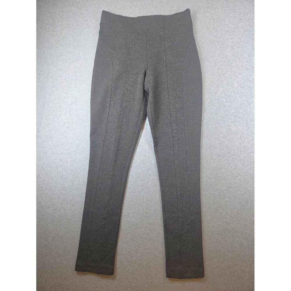 Thalian Women Charcoal Gray Heathered High Rise Seamed Pull On Leggings Size 8
